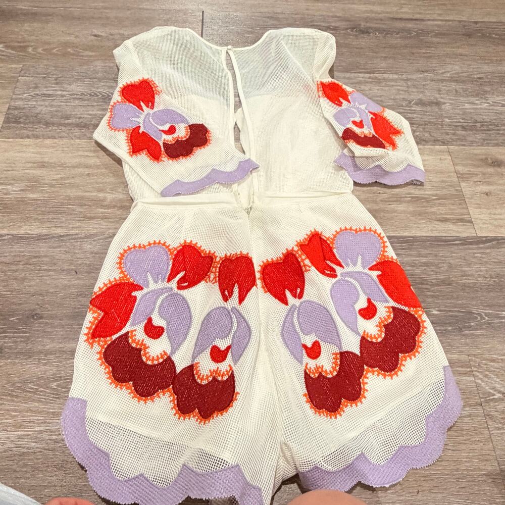 Alice McCall Never Ever Playsuit Embroidered Romper Size 4 - Picture 6 of 8